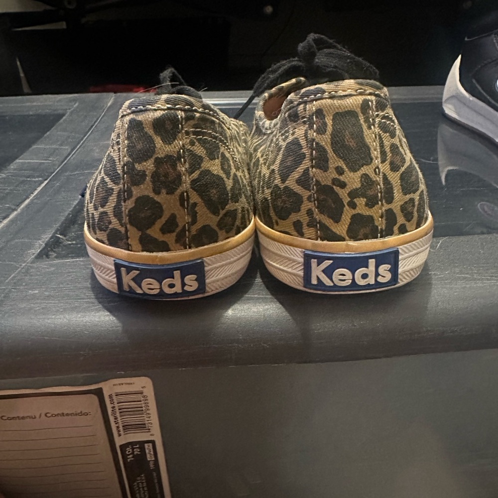 Keds Black and Tan Leopard Print Sneakers - Picture 6 of 8